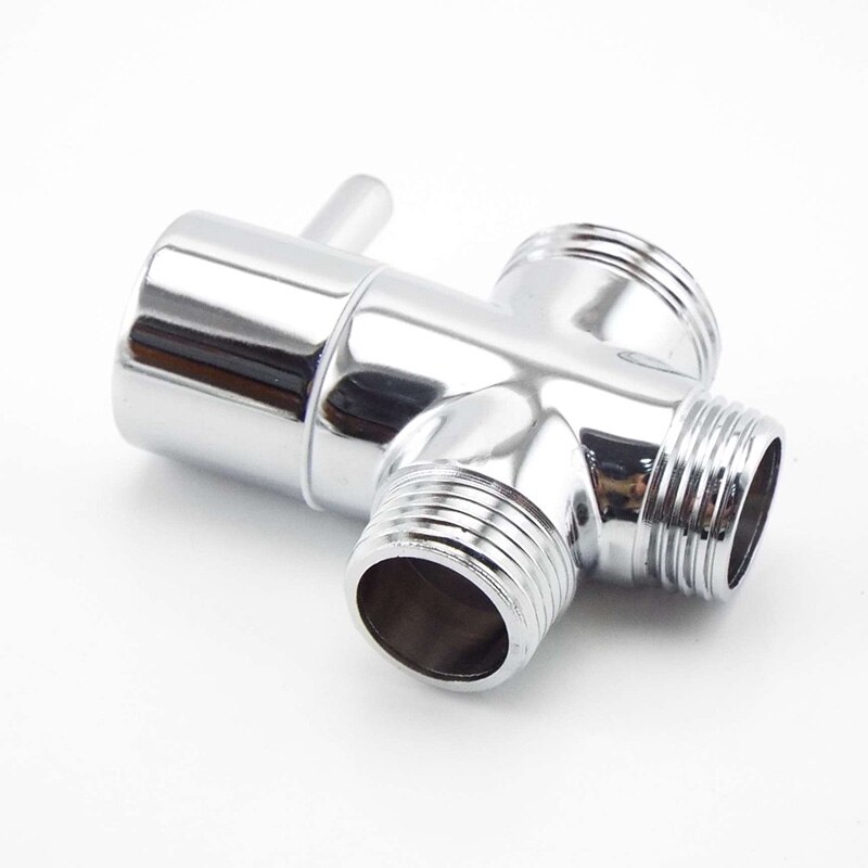 Male Female Water Diverter 3 Way Faucet G1/2" G 3/4" T Adapter Chrome Plated Bathroom Toilet Shower Filling Valves Accessories