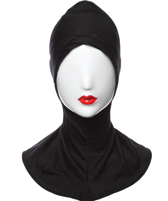 1 fuld cover indre kors hijab kasketter muslimsk turban hat kvinder islamisk undertørklæde hætte solid modal hals hoved under hijab cagoule