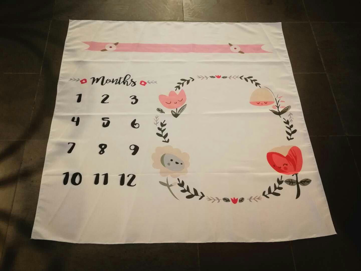 Baby Baby Milestone Deken Foto Fotografie Prop Dekens Achtergrond Doek Kalender Bebe Jongen Meisje Foto Accessoires 100x100cm: Black