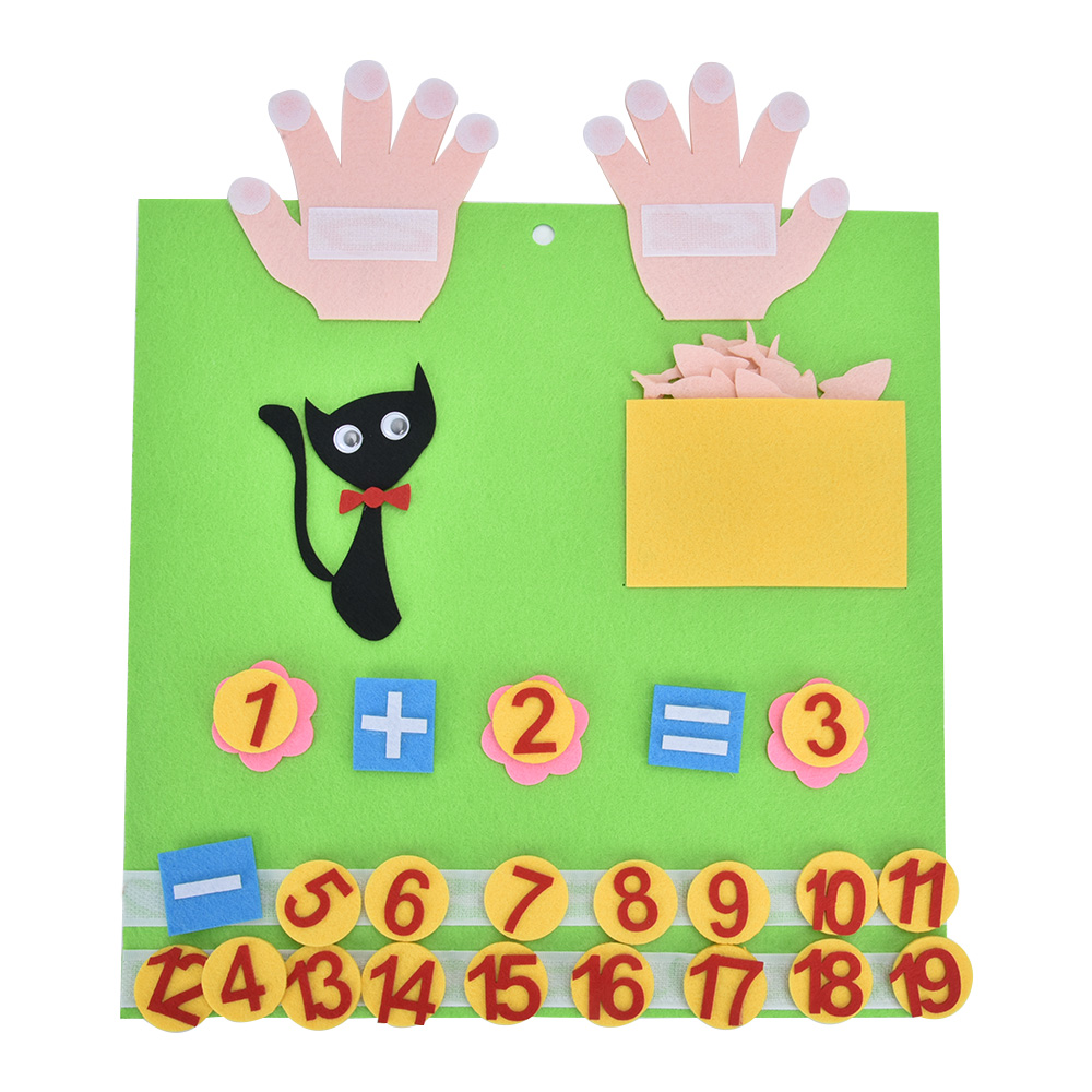 Gjør-det-selv ullfiltesett mattespill pedagogisk leketøy for barn barnehage undervisning kognisjon leker baby tidlig utdanning diy craft kit