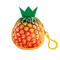 1Pcs Vrouwen Mini 3D Fruit Portemonnee Mini Handtas Key Mini Bag Vrouwelijke Rits Kleine Portemonnee Meisjes Portemonnee portemonnee: Pineapple