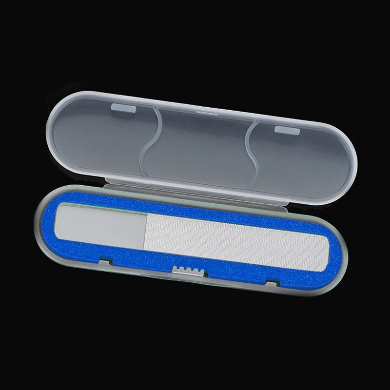 1Pc Nail File Brush Crystal Glass Nanometer Files For Manicure Pedicure Device Polishing Buffing Tools Nail Art Tools: with blue box