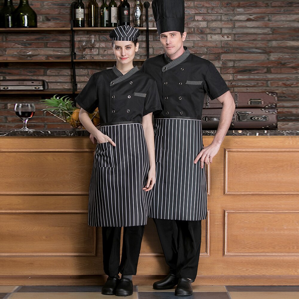 Madservice unisex restaurant uniform kortærmet hotel kokke uniform åndbar køkken kokkejakke catering kok arbejdstøj