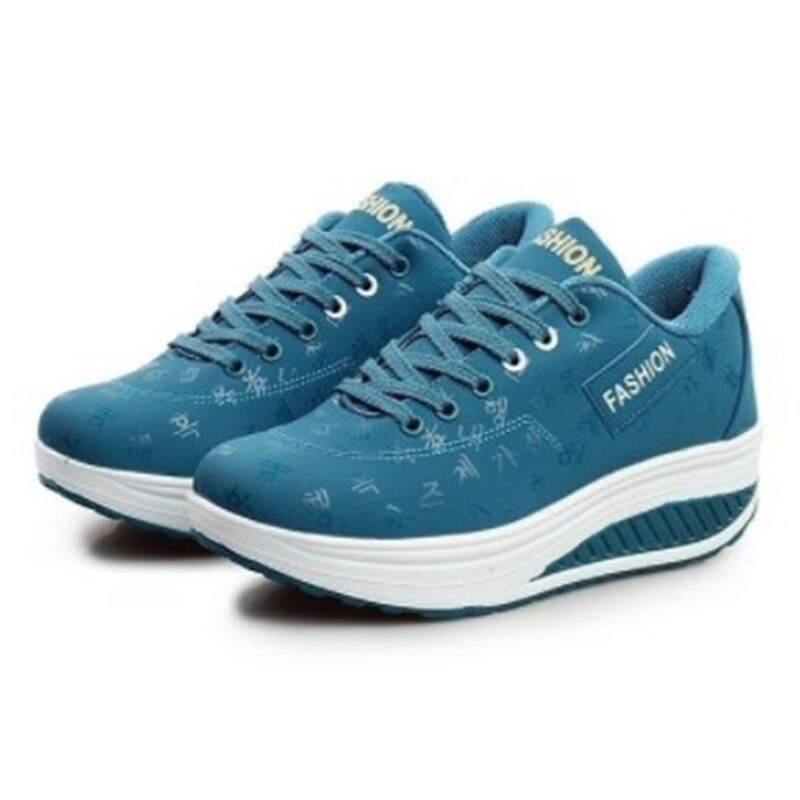 Dames plateauschoenen casual sport wandelschoenen veterschoenen sportschoenen all-match outdoor damesschoenen: Blauw / 39