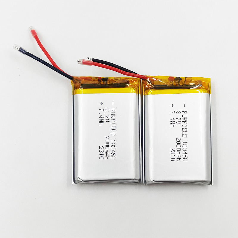 3.7V 2000mAh Lithium Polymer Rechargeable battery For power bank electronic Battery 103450 Li-Polymer Batteries: black