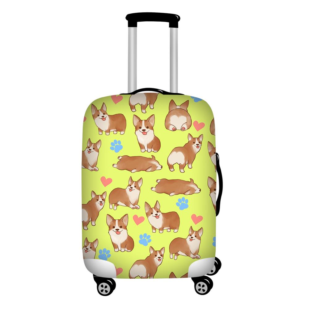 Leuke Corgi Hond Print Bagage Cover 18-32 Inch Case Koffer Covers Trolley Bagage Stof Beschermhoes Dekking Reizen accessoires: XL / Clear