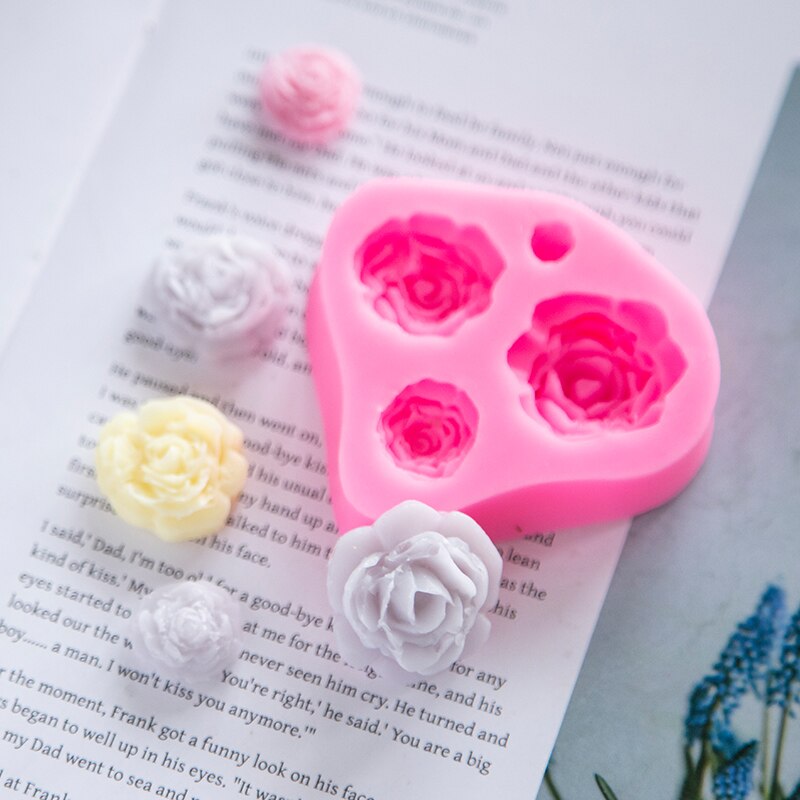 Molde de silicona con forma de flor para jabón, moldes de forma redonda 3D de silicona segura FDA, DIY, accesorios para el hogar hechos a mano para herramientas de fabricación de jabón