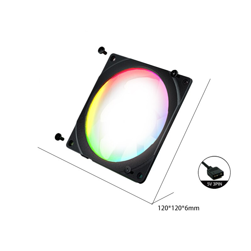 PHANTEKS RGB Fan Frame Halos, Used For 12cm/14cm Computer Case Fan, LED Fan Aperture Cover, 5V 3Pin RGB M/B SYNC: 12CM 5V 3pin