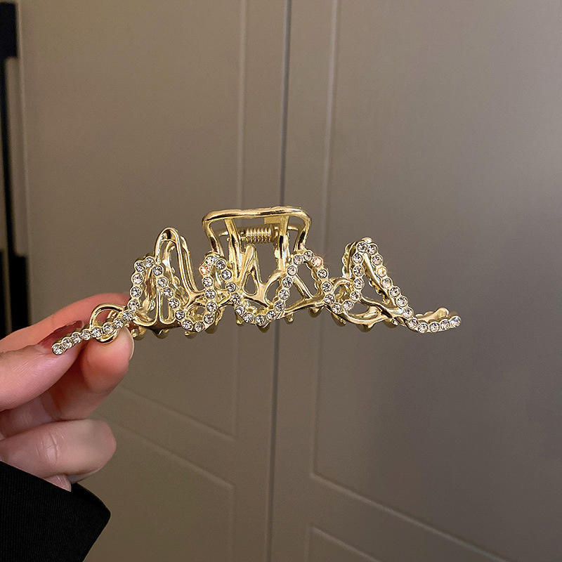 Pinzas para el pelo con borla de cristal y diamantes de imitación para mujer y niña, horquillas geométricas de Metal para el pelo, accesorios para el cabello: Plata antigua plateada