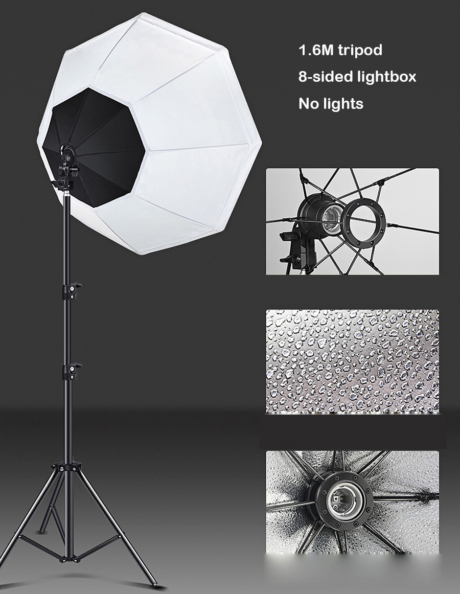 Softbox-bombilla LED de 3200K-5500K, ahorro de energía, brillo ajustable, montaje E27 con Control remoto para estudio de fotografía: Blanco