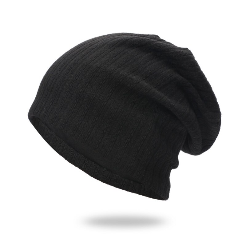 Gorro de punto elástico y térmico para hombre y mujer, gorro ligero de algodón, cálido, para otoño y primavera: XOU544B