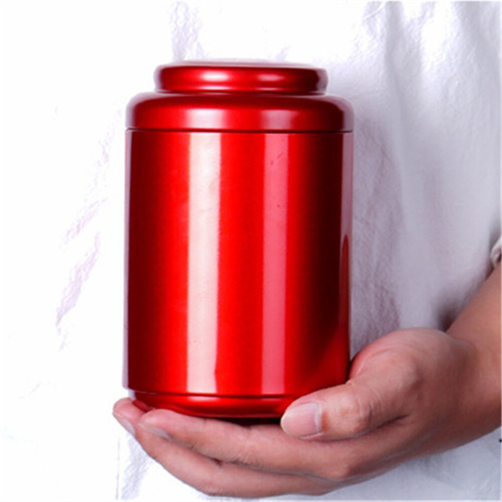Black Metal Tea Tin Double Cover Tea Storage Container Portable Tea Can Universal Home Candy Spices Can