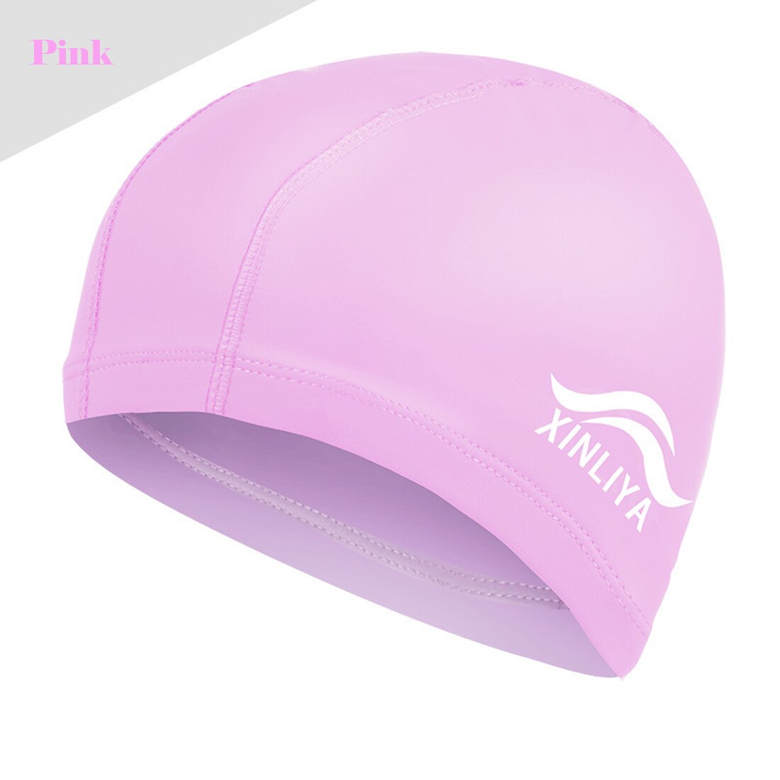 Waterproof Silicone Swim Cap Hat for Men Women Long Hair Ear Protection Swimming Caps: Pink