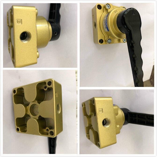HV200/300/400 Pneumatische Air Hand Valve 4 Manier 3 Positie Handbediende Klep Direct Acting Pneumatische manual Regelklep
