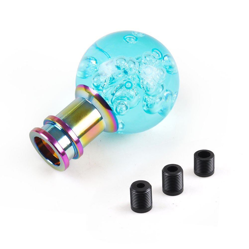 Car Manual Shift Knob Acrylic Gear Shifter Head Shift Knob Stick Crystal Transparent Bubble Pink Blue Clear Gear Shift Knob: Cyan-blue