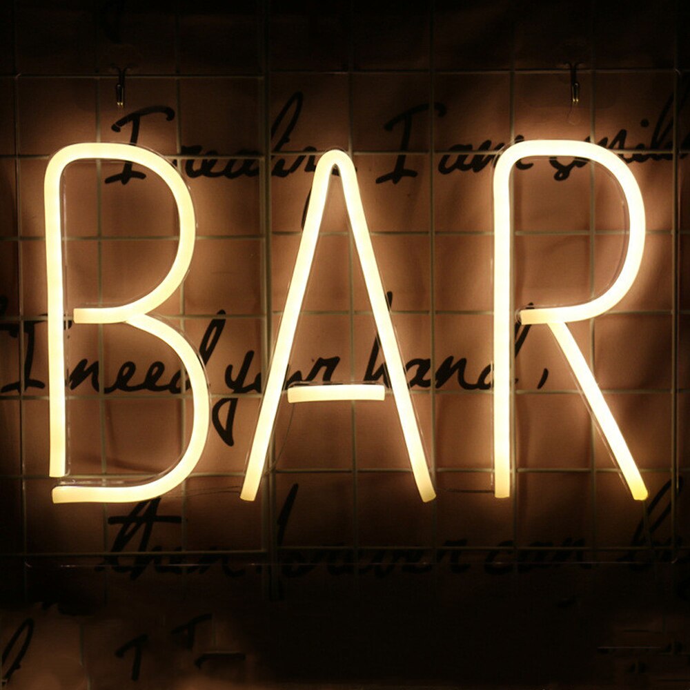 Led Kleurrijke Neon Sign Licht Popsicle Gitaar Neon Borden Hustle Bar Night Lamp Home Muur Light Party Wedding Decor Kids kamer: BAR