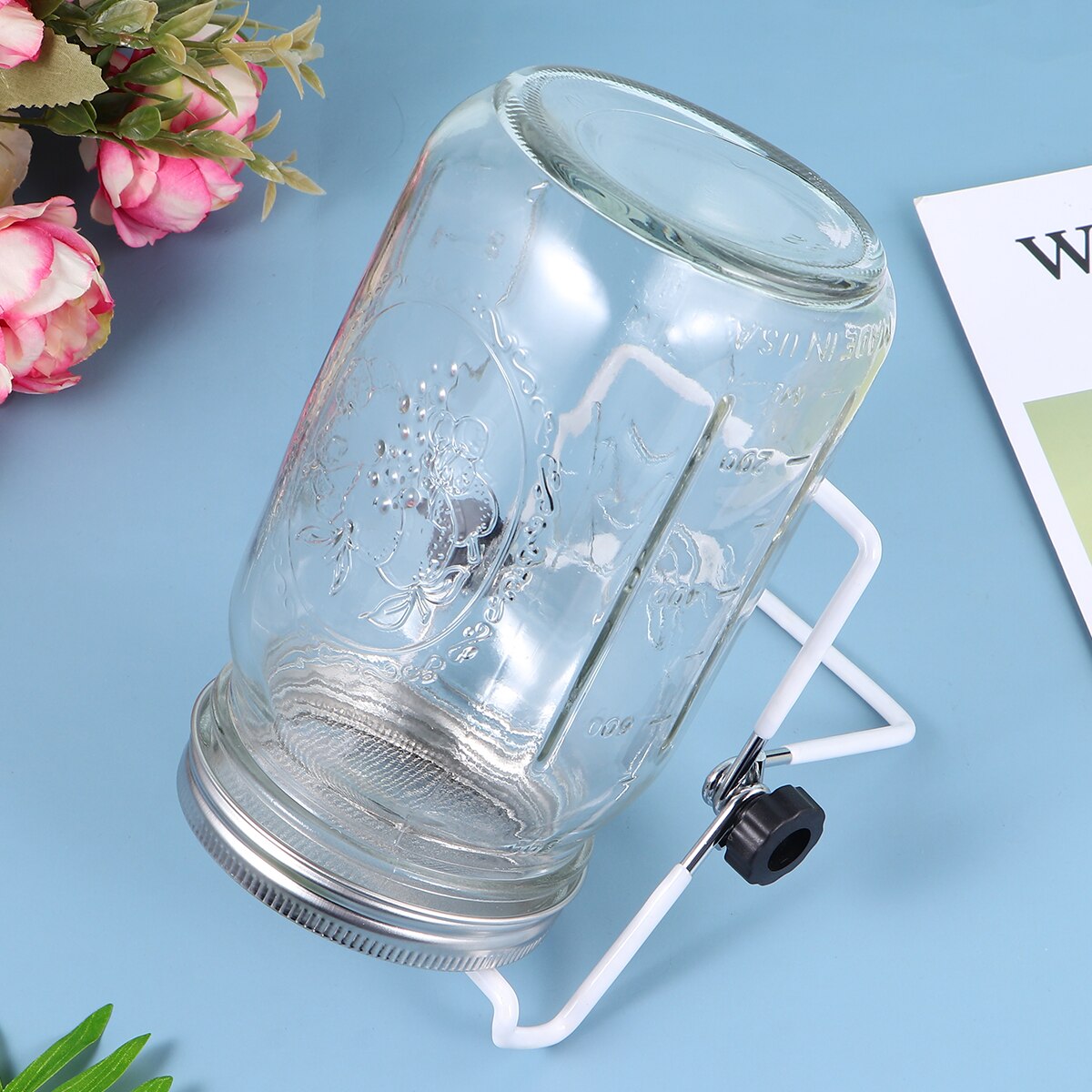 3PCS Glass Sprouter Jars Wide Mouth Mason Jars Seed Sprouting Jar Kit for Home Kitchen Garden Food Jars Kitchen Organizer Jar