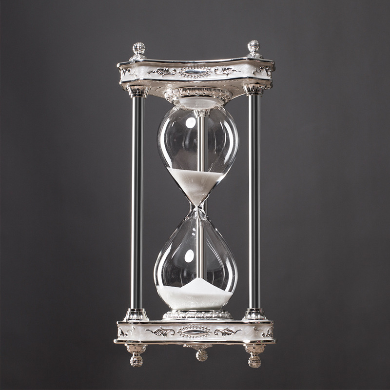European Alloy Hourglass 30 Minutes Timer Home Decoration Metal Handicraft Decorations Hourglasses Sand: d
