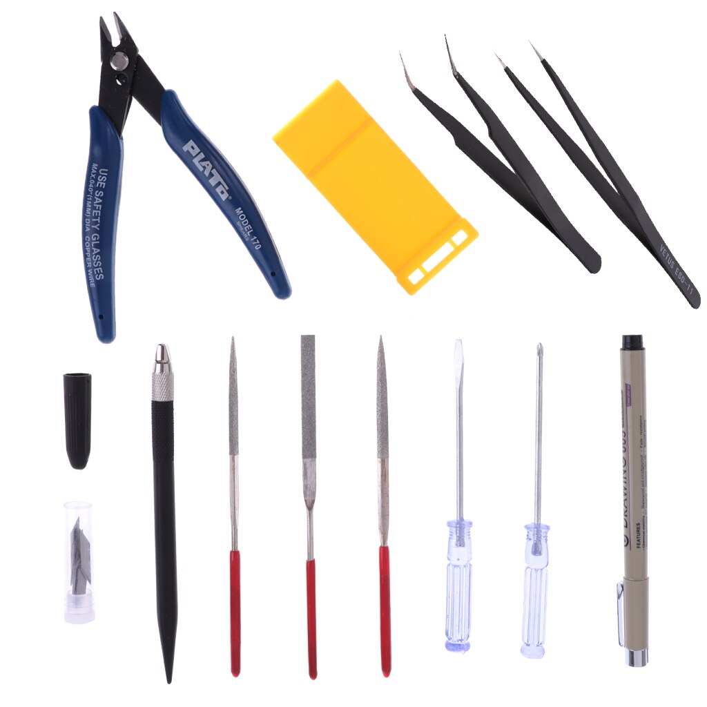 11 Pieces Basic Tool Craft Set for Car Model Building Kit for Gundam Modeler