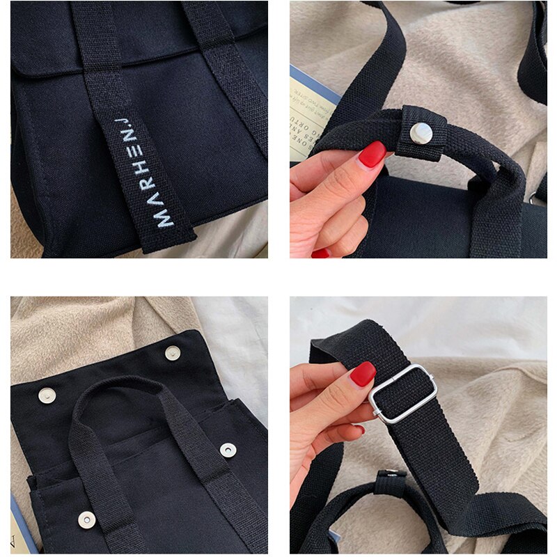 Sacs à bandoulière en toile en coton pour femmes, sacs de Shopping doux, fourre-tout, sacoche d'écolière pour dames tissu décontracté