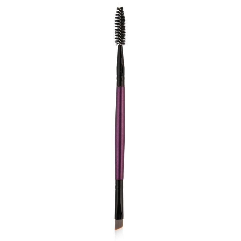 1Pc Enkele Professionele Dubbele Wimper Make-Up Borstel Thuisgebruik Draagbare Make-Up Tool: 01 Purple Black