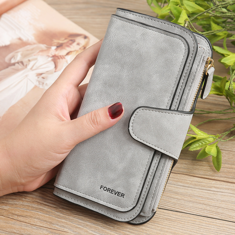 2024 Frauen Brieftaschen lange Pu Leder oben Karten Halfter klassische weibliche Geldbörse Reiß verschluss Brieftasche für Frauen: Gold