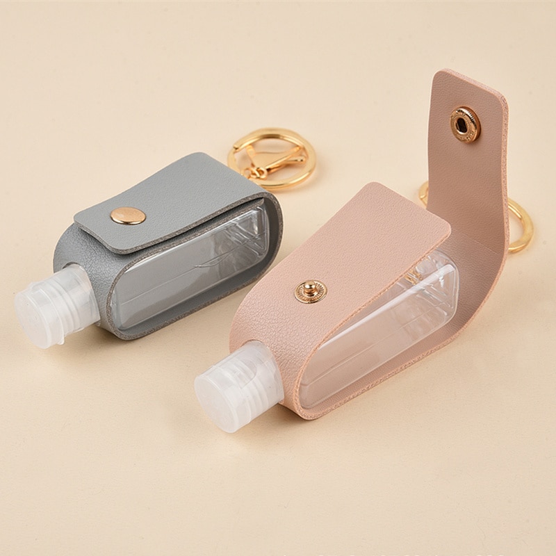 1Pcs Mini Portable Hand Sanitizer Bottle Keychain Holder Empty Refillable Travel Bottles Flip Cap Soap Containers With Keyring