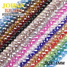 JHNBY forma redonda de lujo perlas de cristal austriaco de 6mm 50 Uds. Cuentas sueltas rondeles bola de cristal pulsera joyería DIY