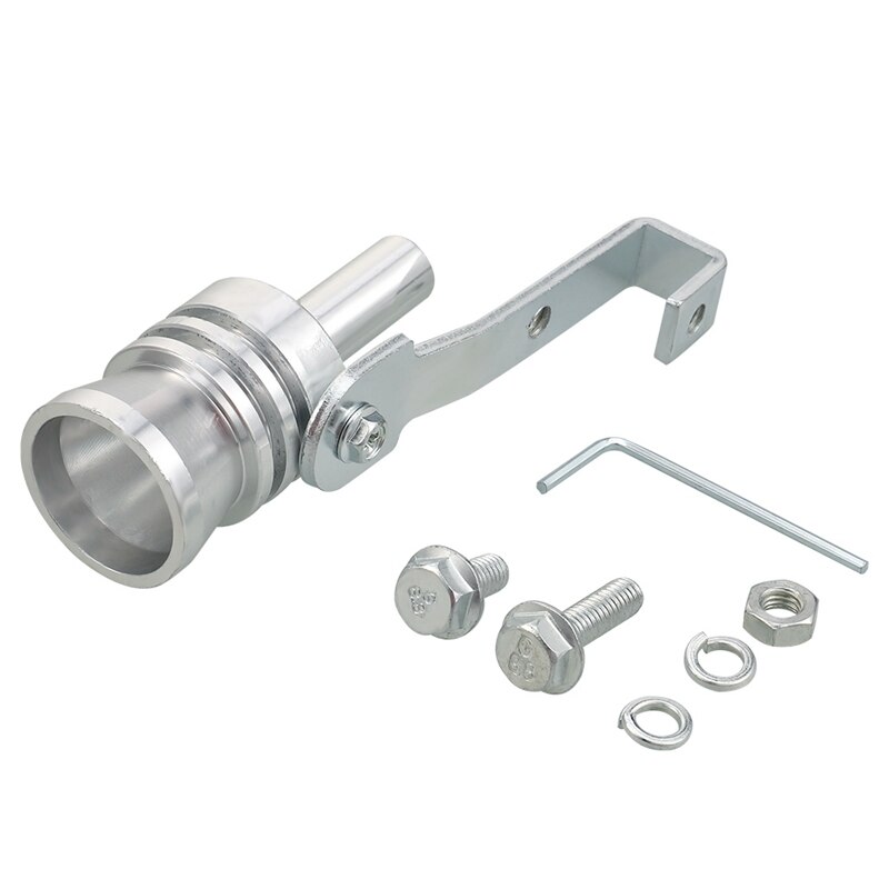 Auto Uitlaatpijp Geluid Simulator Turbo Fluitje Voertuig Gemodificeerde Apparaat Turbo Uitlaat Blow-Off Auto Accessoires Auto Product: Silver-L