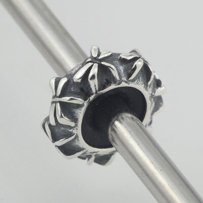 Authentic 925 Sterling Silver Spacer Stopper Heart Flower Bead Charm Fit European Style 3.0mm Bracelet Jewelry