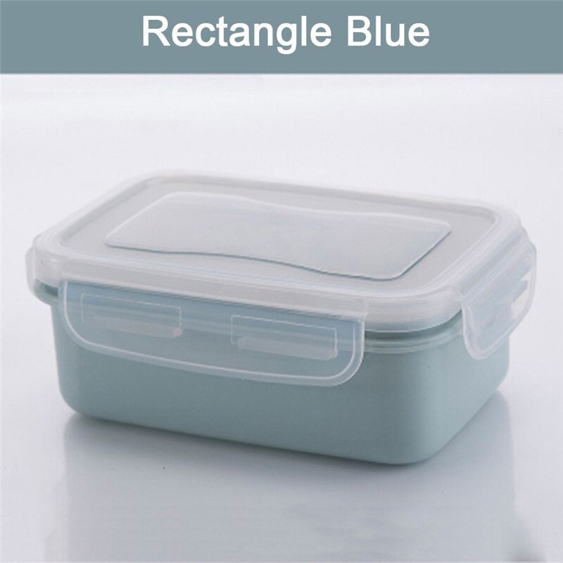 VOGVIGO PP Silicone Food Storage Box Round Mini Refrigerator Crisper Storage Box Seal Box Lunch Grains Tank Sorting Container: S-Blue