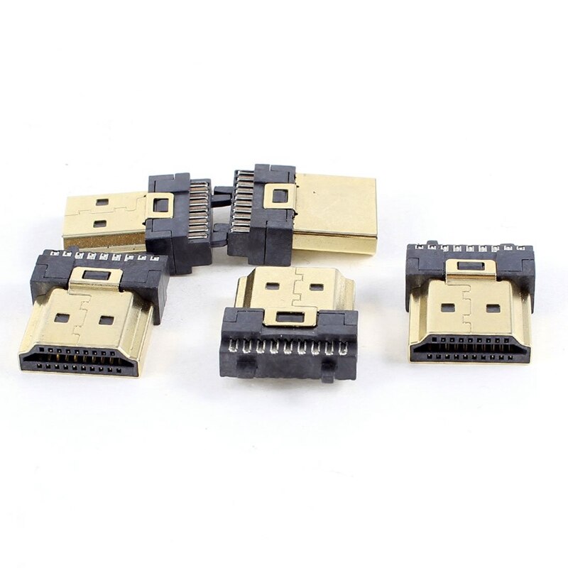 5 Pcs HDMI Male 19 Pins A Type Solder Plug Termination Repair Replace