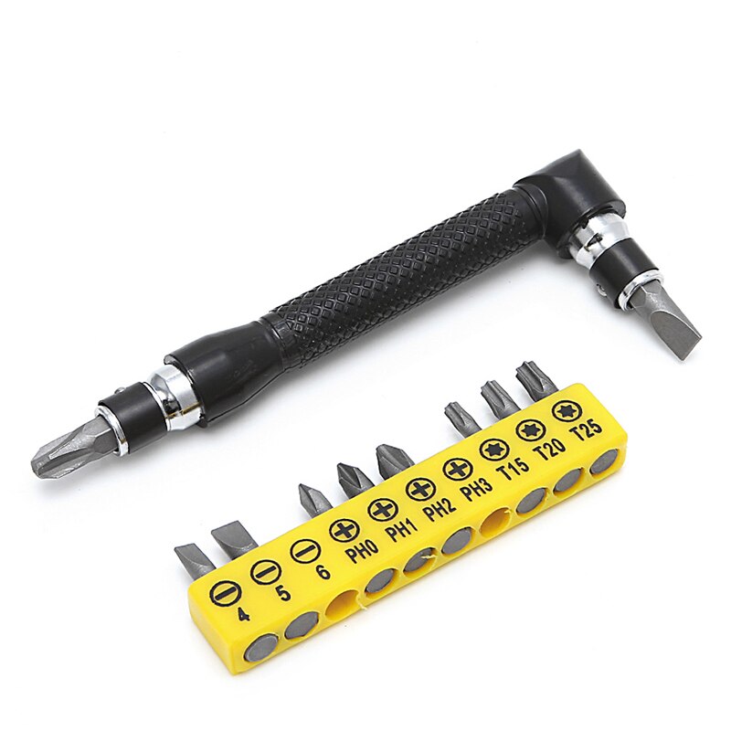 10 in 1 Socket Screwdriver L-shaped Angle Head Twin Wrench Driver Torx Flat Bit Screwdriver Set Parafusadeira
