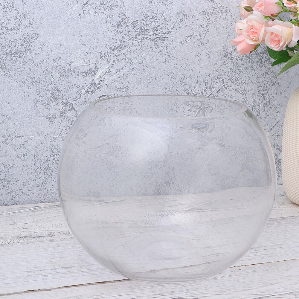 20cm Round Glass Fish Tank Globe Ecological Fish Bowl Terrarium Glass Aquariums for Home Hotel Fish Size