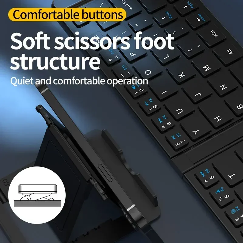 Tragbare Tastatur und Maus Bluetooth schlanke Falt tastatur Tablette-Telefonst änder wiederauf ladbar 2,4g für iPad Smartphone Laptop
