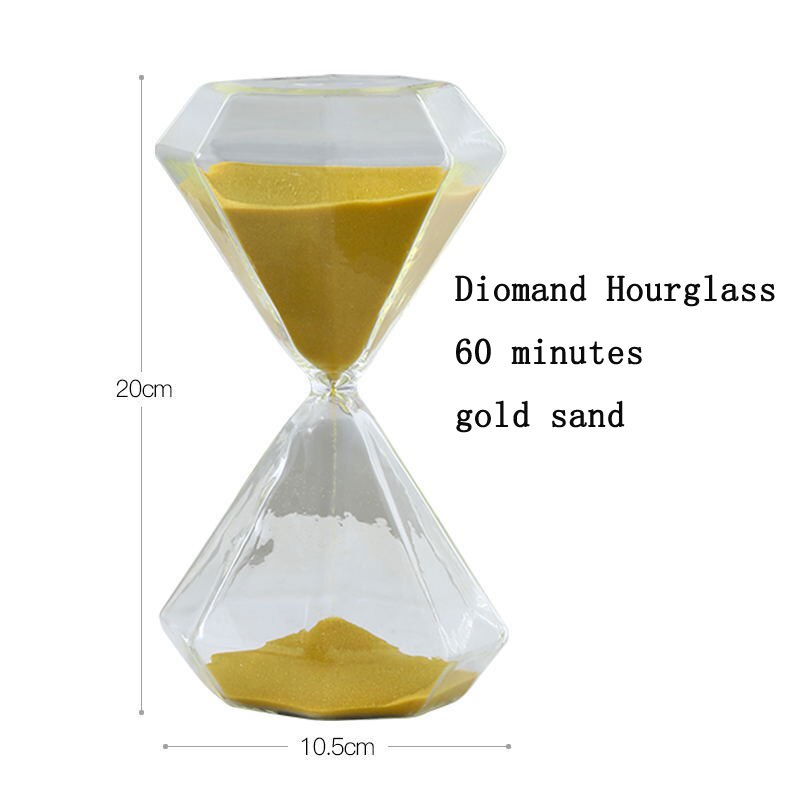 5/30/60 minuter sand klocka nordisk stil timglas guld sand timer hus dekor ornament kontor studie skrivbord hantverk: 60 min gul sand