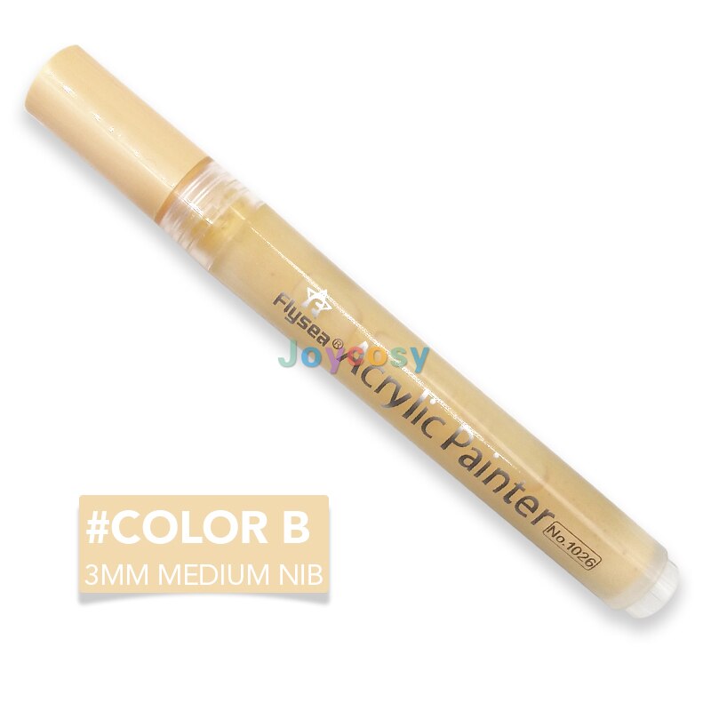 FLYSEA Acryl Farbe Marker Stifte, Haut Tonne Farben, 3mm Spitze, Prämie Wasserdicht dauerhaft Farbe Kunst Marker Kuli: Farbe-B 5Stck(1 viel)