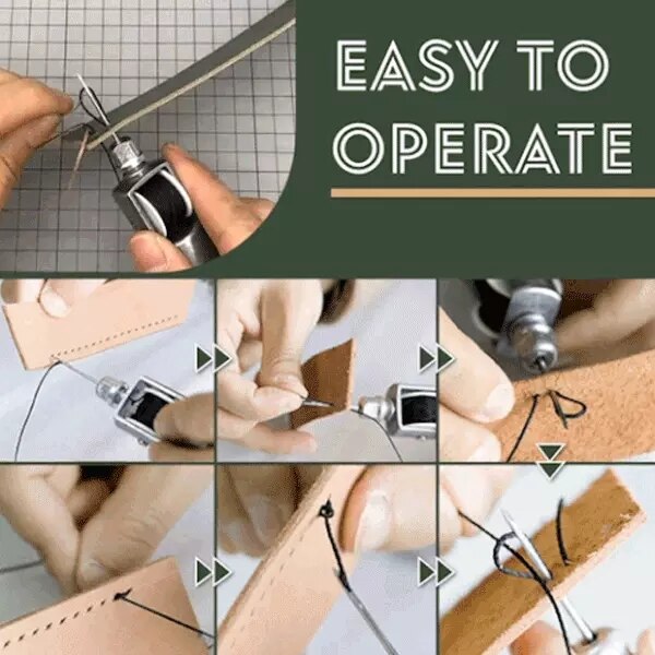 Leather Sewing Awl Kit Hand Stitcher Set Lock Stitching Hand Stitcher Thread Needles Kit Craft Stitch Tools