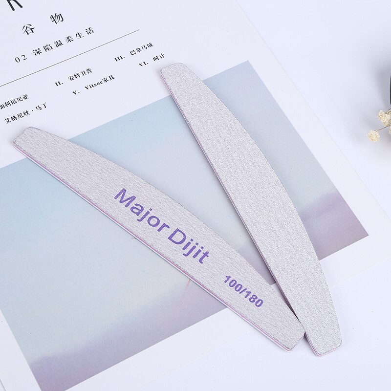 5 Stks/set Semilune Grey Nail File 100/180 Nail Art Schuren Salon Buffer Nagelvijl Manicure Nail Gereedschap Om Polish