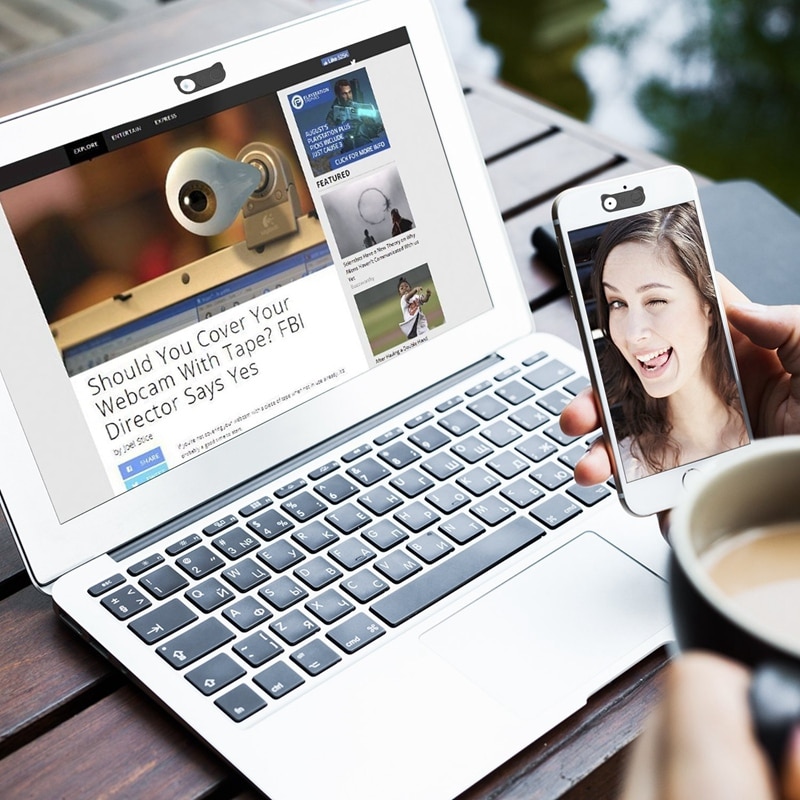 Webcam Set Slider Camera Case for Smartphone Tablet Mac book Dell Hp Laptop and All-In-One Desktop with Sturdy Adhesive Protecti