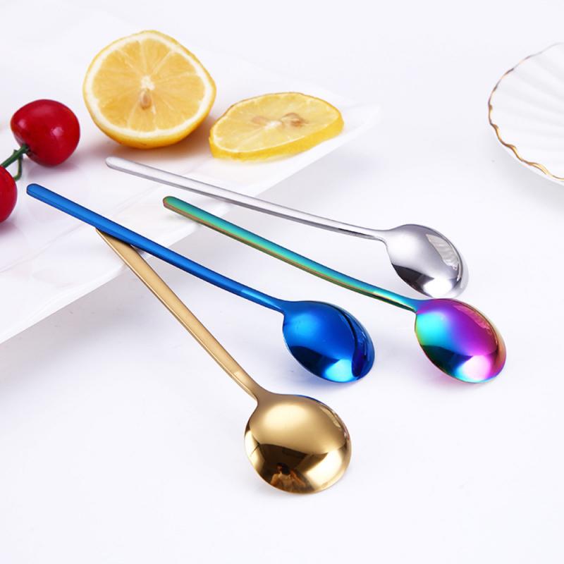 nouvelle cuillère colorée forme ronde café cuillère crème glacée cuillères à café Scoop vaisselle couverts café boire cuisine outils