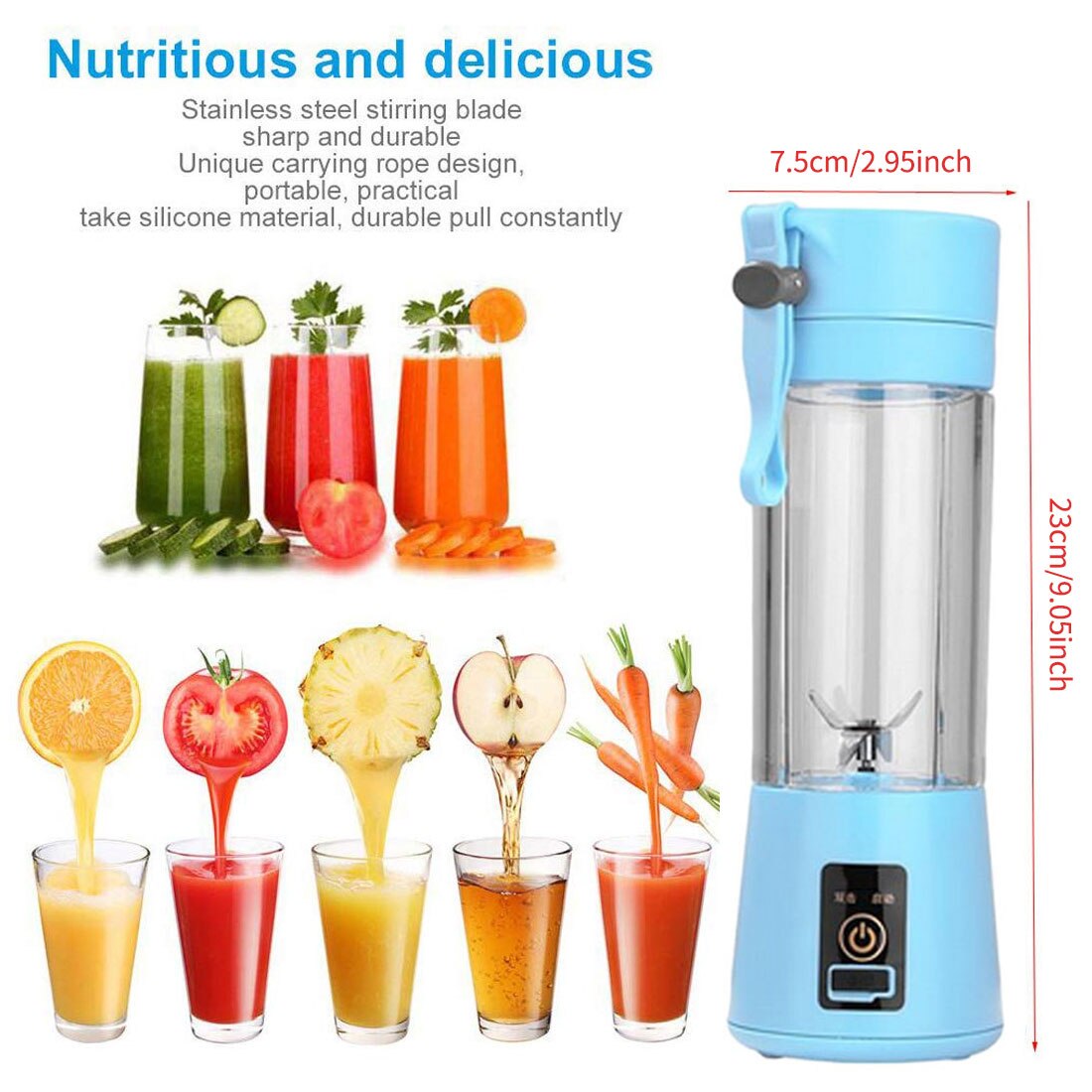 Portable blender usb mixer electric juicer machine smoothie blender mini food processor personal blender cup juice blenders