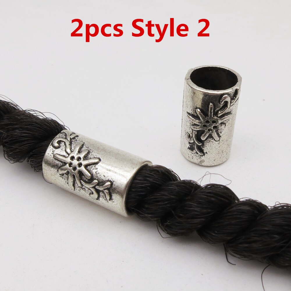 2 stk forskjellige 10 stiler viking hår flette Grue seg skjegg dreadlock perler ringetone rør til hårtilbehør: 2 stk stil 2