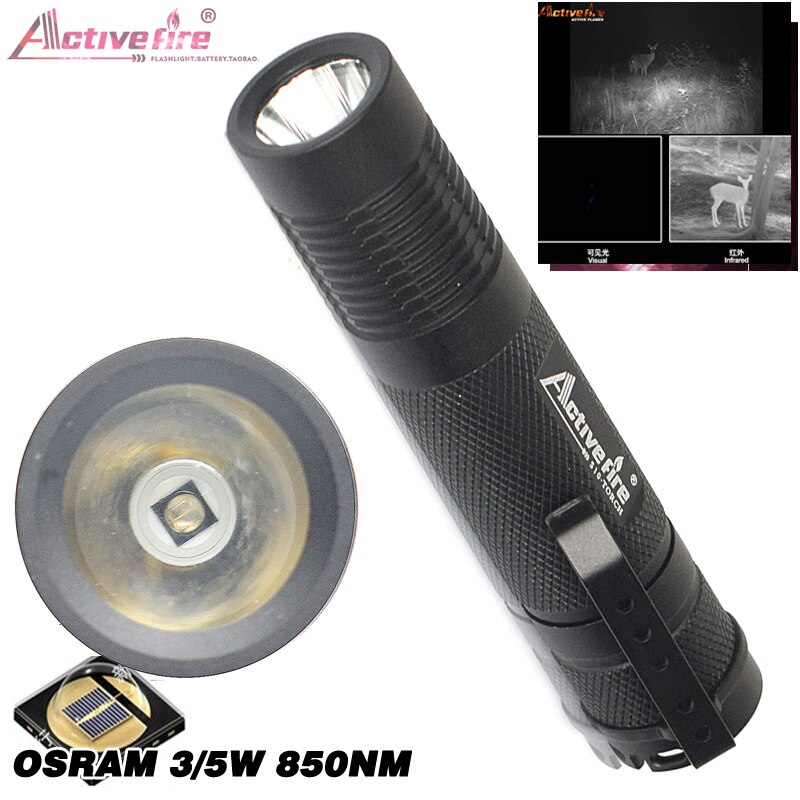 Mini infrared photography flashlight uses 18650 lithium battery 850nm infrared night vision device to fill light flashlight