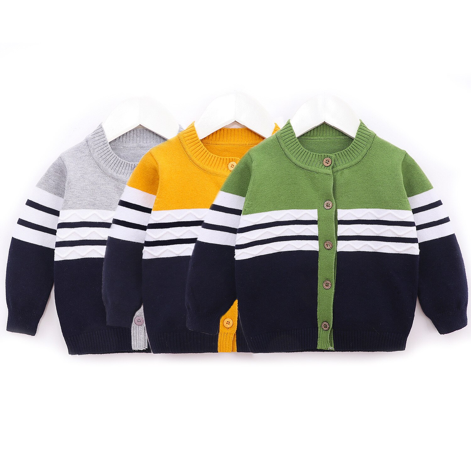 Crianças manga longa casaco de lã primavera outono meninos e meninas casual camisola quente malha cardigan