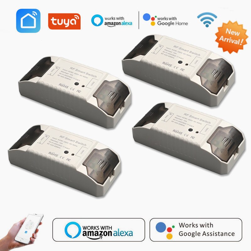 Tuya WiFi Smart Switch Smart On-off Device Tuya Solution Smart Remote Switch Mobile Phone Control 433/wifi/433+wifi For Alexa