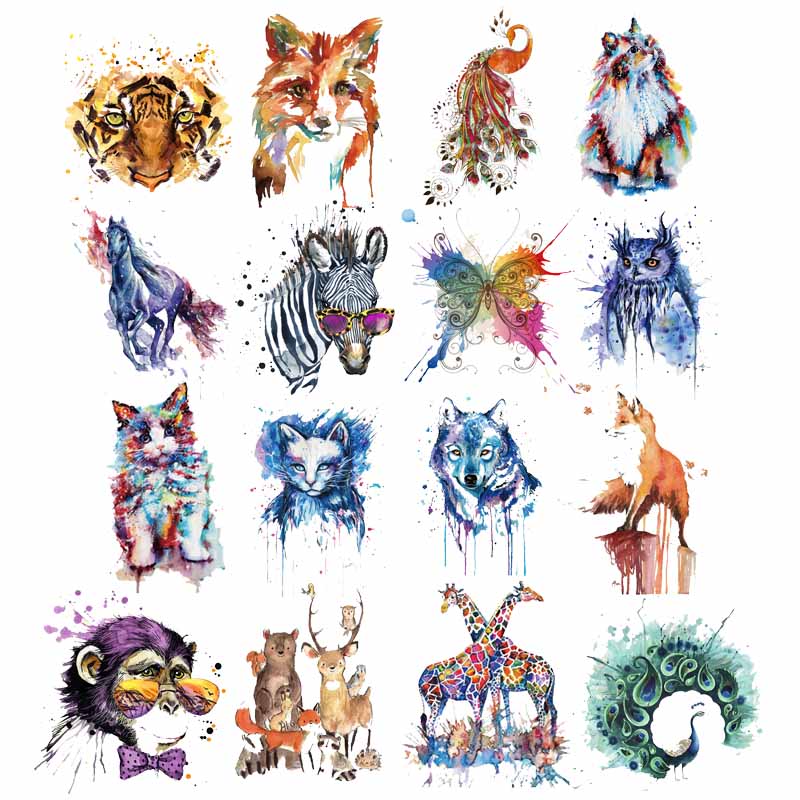 Kleurrijke Dier Patch Ijzer Op Transfer Uil Vlinder Tijger Kat Patches Voor Kleding Diy T-shirt Applique Warmteoverdracht Vinyl H