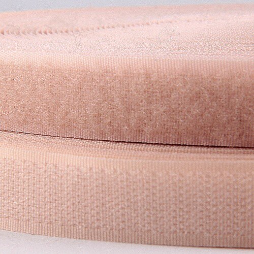 20mm*25 Yard Colorful Velcro Nylon Hook and Loop Tape Adhesive Fastener Sticke No Glue Garment Clothing Sewing Accessories: Beige 25yards