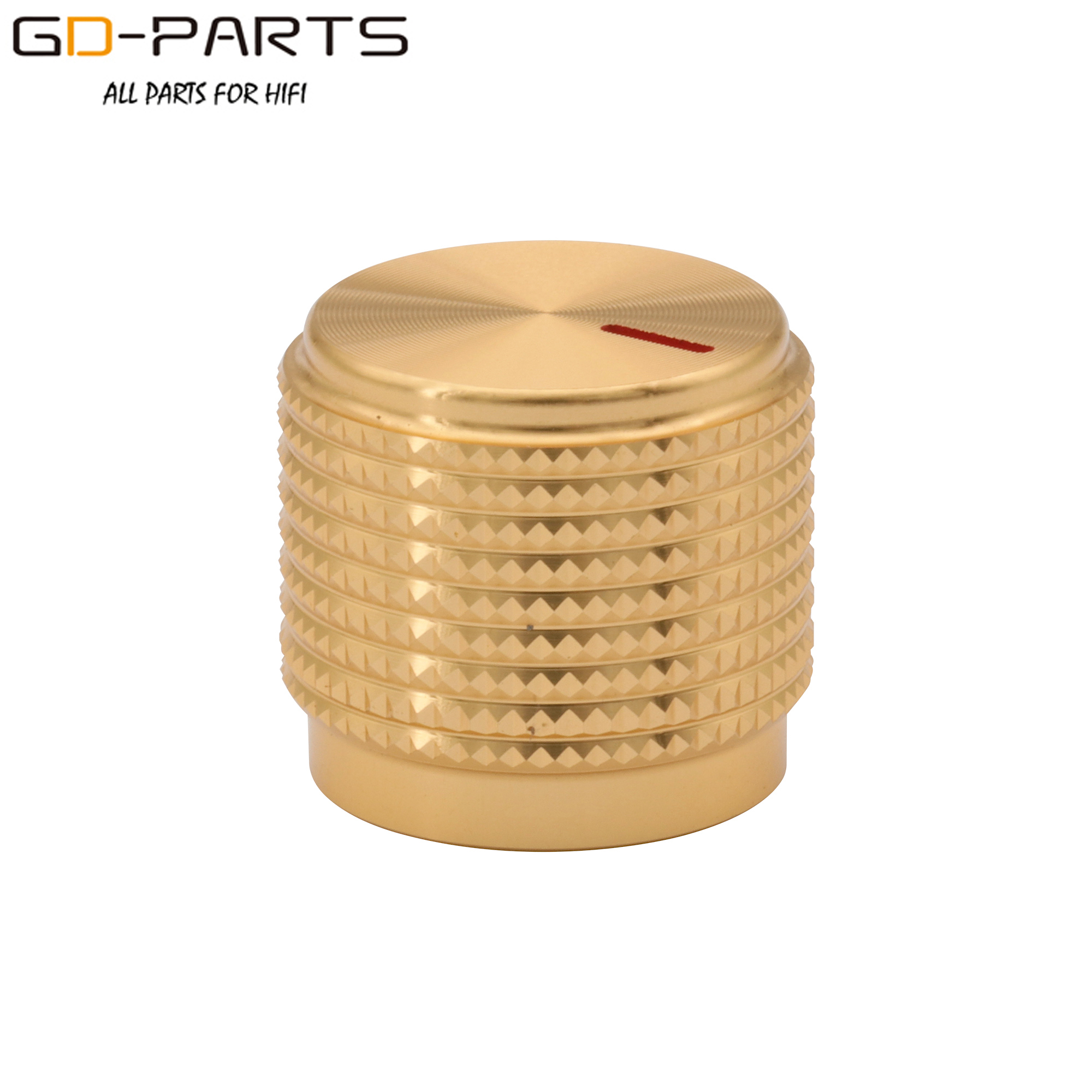 20 x 18 mm gefräster massiver Vollaluminium-Lautstärke-Potentiometerknopf für Radio-Audio-Gitarre-BASS-AMP-Schrank DAC, 6 m Loch: Gold