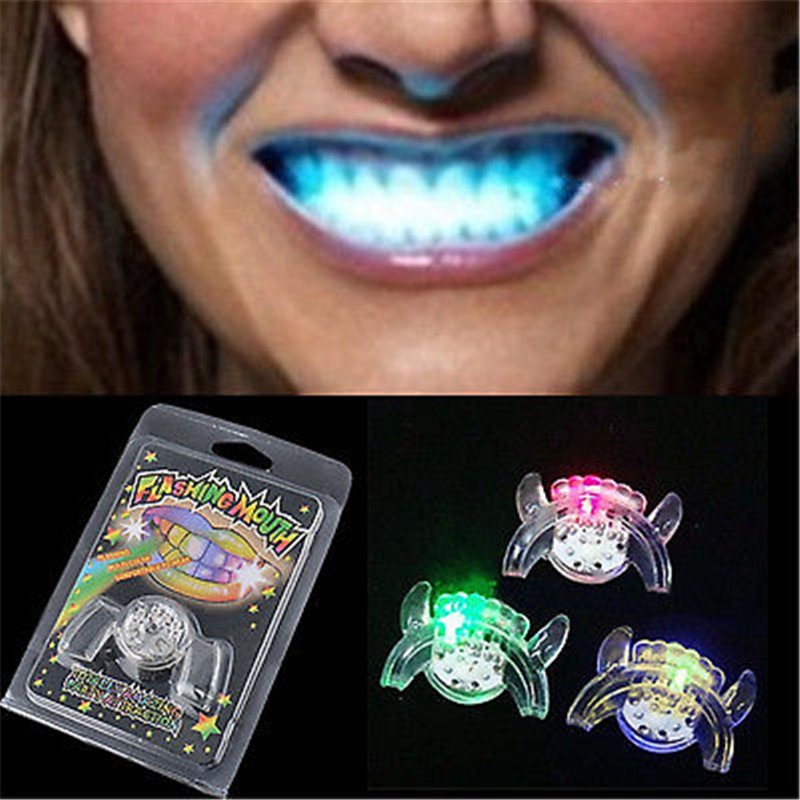 Halloween Party Glow Led Tanden Knipperende Led Light Up Mond Bretels Stuk Glow Tanden Voor Halloween Party Rave Glow Party levert